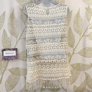 Size Med - Boho crochet/lace sleeveless top